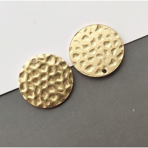 10pcs/Lot Fashion Charms Stamping Round Disc Pendant Hammered Crafts Diy Necklace Earring Charms Making Findings
