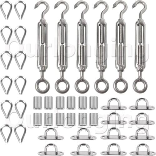 316 Stainless Steel Cable Railing Kits For Stairs Posts Balustrades Deck Railing System Home Hardware Fit for 1/8 Inch Wire Rope