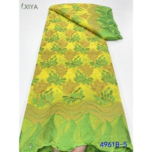 Nigerian 100% Cotton Lace Swiss Voile Lace in Switzerland High Quality African Dry Lace Fabric Lace for Wedding Dress NI3231