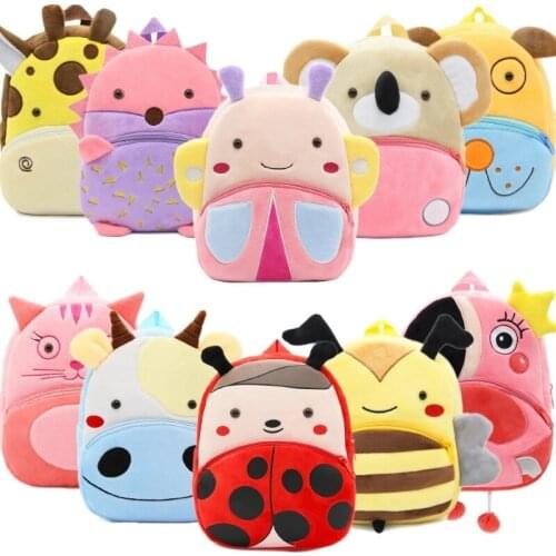 2021 New Cartoon Kids Plush Backpacks Mini Kindergarten Schoolbag Plush Animal Backpack Children School Bags Girls Boys Backpack