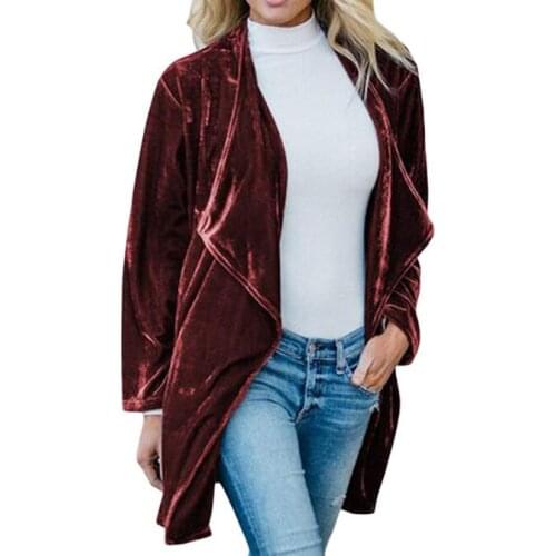 2021 autumn winter new European American women cardigan jacket hot sale gold velvet mid-length windbreaker jacket women S-XXL