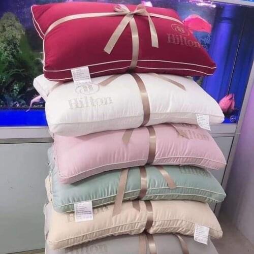 Hilton solid color hotel home pillow manufacturers direct pillow five star hotel pillow core vacuum compression packaging