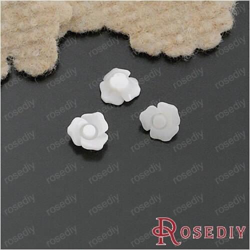 Wholesale 10mm Original Color Hand-carved flower Natural Freshwater Shell Flat Bottom Beads Diy Findings 4 pieces(JM5290)