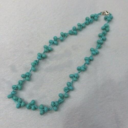 Wholesale 6pcs/lot Natural Quartz Stone Green Turquoises Hand-woven Colorful Choker Torque Energy Beaded Necklace Collar Free