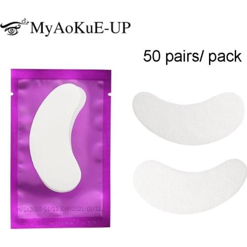 50 Pairs Eye Gel Patches Under Eye Pads Stickers Patches For Eyelash Extension Eye Lash Paper Patches Application Make Up Tools