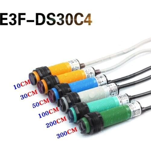 Sensor Switch Diffuse Reflection Photoelectric Switch E3F-DS30C4 Proximity Switch NPN PNP NO NC 5cm to 300cm Detective Distance