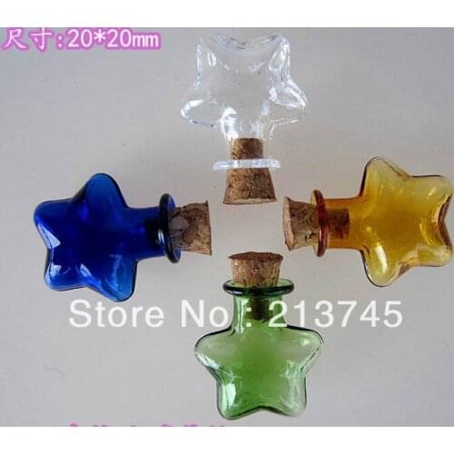 Necklace pendant pentagram mobile phone accessories DIY supplies vial pendant /miniature pendant/glass bottle wish tube