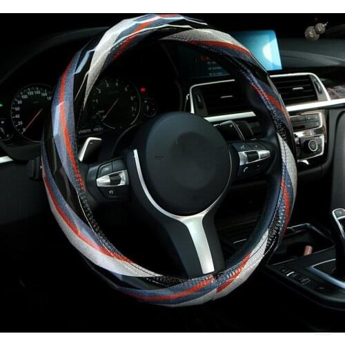 Colorful Car Steering Wheel Covers Glossy Leather Steering-Wheel Cover Anti-Slip Auto Steering-Wheel Cover Car Accessories