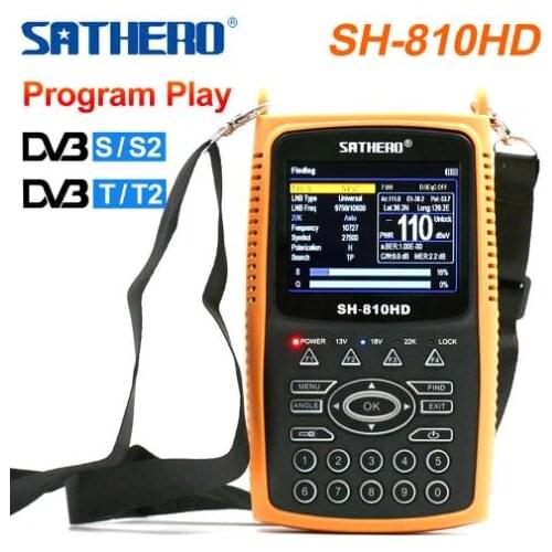 Sathero SH-810HD 3.5 inch TFT LCD Screen DVB-S2 DVB-T2 Combo Digital Signal Finder Support CCTV 8PSK 16APSK Digital Meter 810HD