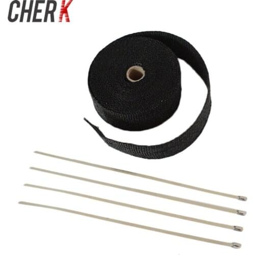 Motorcycle Exhaust Pipe Header Heat Wrap Resistant Downpipe 4 Stainless Steel Ties For Harley Sportster 883XL Honda CB125 250