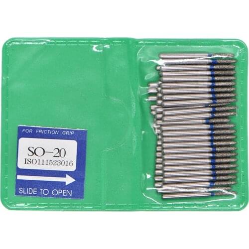 SI18 50 pcs 1.6mm Dental High Speed Burs High Speed Handpiece Turbine Diamond Burs Diamond Polishing Tooth Preparation