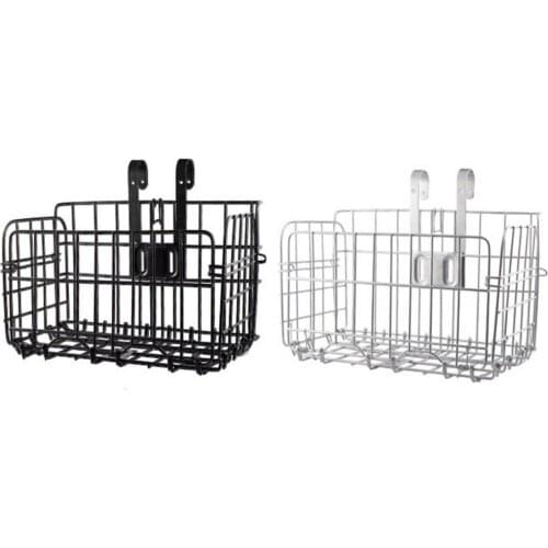 7KG Thickened Foldable Black Metal Bicycle Front Basket Bike Basket Handlebar Bag Hanging Handlebar Bag for Cycling