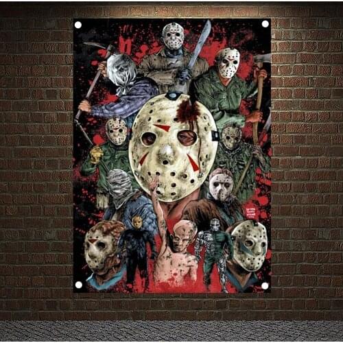 Horror art Posters Banners Wall Hanging Ornaments Skull Tattoo Art Flags Canvas Painting Wall Decoration Wall Sticker Tapestry