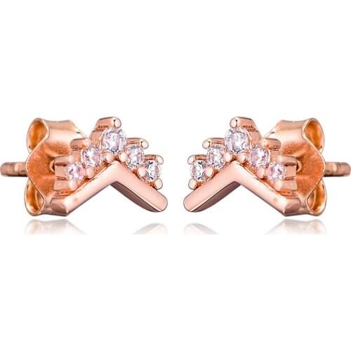 925 Sterling Silver Jewelry Rose Tiara Wishbone Earrings for Women Mother Girls Free Shipping