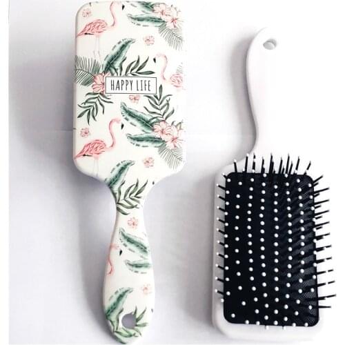 1 Pcs Wide Teeth Air Cushion Combs Cute Printed Panda Flamingo Home Salon Women Scalp Massage Comb Hair Brush