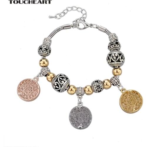 TOUCHEART Charms Flower Bracelets & Bangles For Women Stainless Steel Bracelet Silver Jewelry Making Wedding Bracelet SBR140346