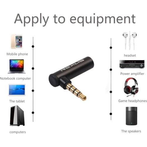 1/10PCS 3.5mm Male to Female 90 Degree Right Angled Audio Adapter Audio Microphone Jack Stereo Plug Connector