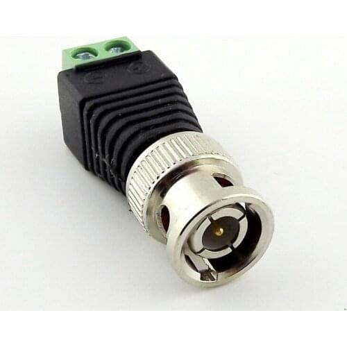 1pcs New Coax CAT5 To CCTV Coaxial Camera BNC Male Plug Video Balun Connector