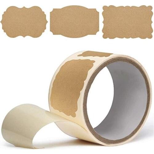 100Pcs/Roll Natural Kraft Paper Custom Stickers 2x3inch Handmade Label Sticker For Decor Envelope Gift Packaging Stickers