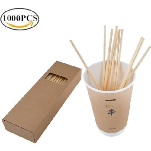 1000pcs Wheat Straw eco friendly Drinking straws Biodegradable Ecologica Disposable Drinking Straw 100PCS/BOX Drinking straw set
