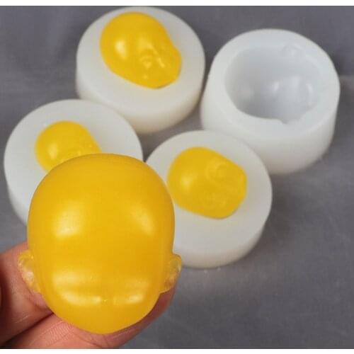 4 Mini Cartoon Faces Epoxy Resin Silicone Mold for DIY Ornaments Plaster Candle Jewelry Kids Toys Key Chain Fondant Mould