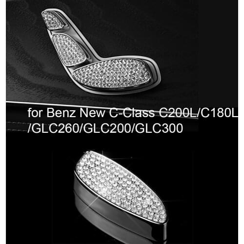 6 pieces for Benz New C-Class C200L/C180L/GLC260/GLC200/GLC300 S/eat Adjustment Button Diamond Decoration Cover 3 colors