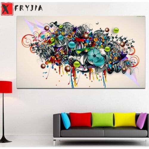 Diamond Painting Modern graffiti art, flowers 5d Diamond Embroidery Full Display Diamond Mosaic Cross Stitch Decoration