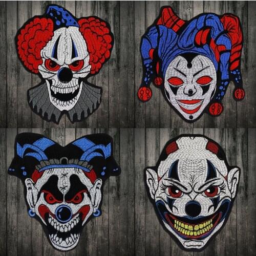 Large Locomotive Iron On Clown Funny Patch Embroidered Applique Label Punk Biker Patches Clothes Apparel Accessories Badge