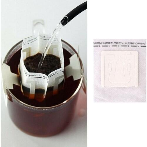 50Pcs/Pack Disposable Coffee Fliter Bags Portable Hanging Ear Style Coffee Filters Eco-Friendly Paper Bag For Espresso Coffee