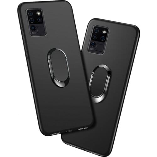 Oukitel C21 Pro Cover For Oukitel C21 Case 6.4 Inch Red Blue Black Classic Finger Ring 360 Degree Rotation Soft Silicon