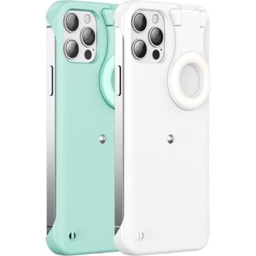 Fill Light Selfie Beauty Ring Flash Phone Case Capa Stable Shell Perfect for iPhone 12 Mini 12 11Pro Max Glow Cover Taking Photo