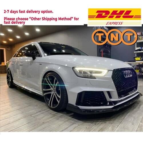 For Audi A6 2016-2019 Car Front Bumper Lip 3 pcs Black Splitter Diffuser Lip Body Kit Spoiler Bumpers