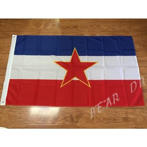 3X5FT Old Yugoslavia Flag Polyester 1945-1992 SFRJ Yugoslav Yugoslavia custom flag 100D Digital Print Free Shipping
