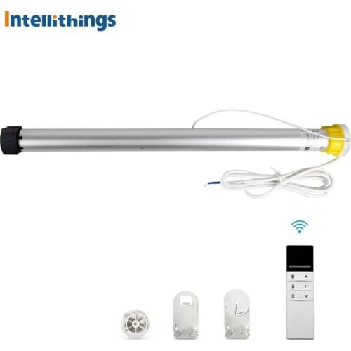 Intellithings Smart Motorized Shutter Engine Roller Shade Motor for 38mm Tube Roller Blind Motor One Way RF Remote Control