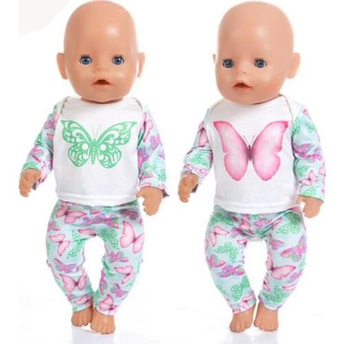 Butterfly Set Doll ClothesFit 17 inch 43cm Doll Clothes Born Baby Doll Accessories Suit For Baby Birthday Festival Gift