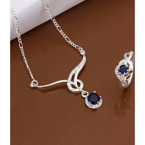 S598 925 sterling silver jewelry set, fashion jewelry set necklace ring /axrajoya gnvapfca
