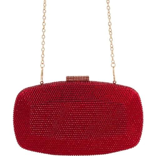 Red Diamond Rhinestone Black Gemstone Party Purse Long Chain Shoulder Cross body Handbags Best Christmas Ladies Dinner Clutches