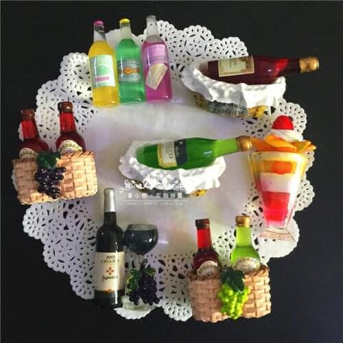 Creative French Style Red Wine Bottle Wooden Fridge 3D Magnet Beer Grocery Refrigerator Magnets Holiday Birthday Home Decoration