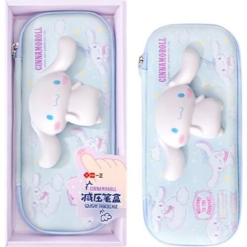 Cute Cinnamorol Kuroml Large Capacity Decompression Pencil Case Cute Hello Kity Unzip Pencil Case Student Gift