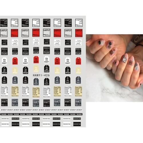 Fashion Letters Nails Art Manicure Back Glue Decal Decorations Design Nail Sticker For Nails Tips Beauty