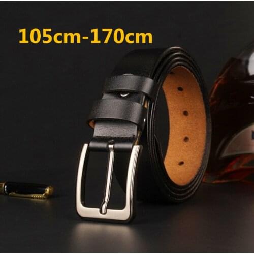 Long Size 170cm Real Genuine Leather Belts For Man Top Quality Male Casual Pin Buckle Vintage Belt Men Belt Leather Luxury Brand