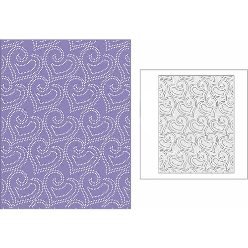 New 2021 Layer Slim Spotty Hearts Background Metal Cutting Dies for DIY Scrapbooking and Card Making Embossing Craft No Stamps
