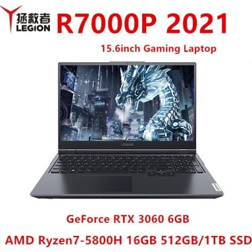 NEW Lenovo Legion R7000P 2021 15.6inch Gaming Laptop AMD Ryzen7-5800H GeForce RTX 3060 6GB Backlit metal body 16GB 512GB SSD