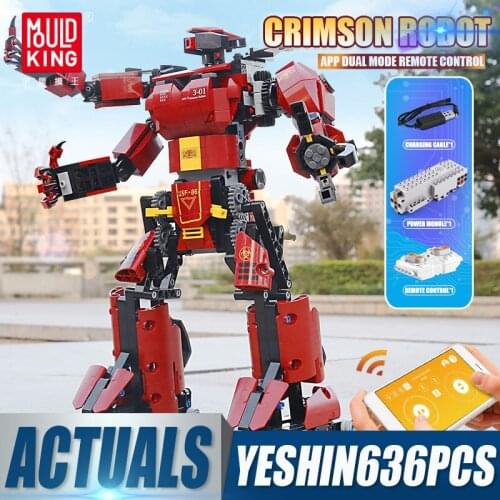 Mould King 15038 Creative Toys APP RC Controlled Motorized Crimson Robot Model Car Building Block Brick Kids Christmas Gifts