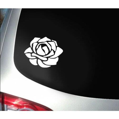A Blooming Rose Flower Vinyl Car Stickers And Graphics For Car Rear Windshield Logo Removable FA296
