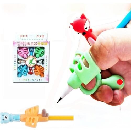 8 PCS/Box Two-Finger Pencil Holder Silicone Boys and Girls Learning Writing Correction Tools Children Stationery Gift Corrector