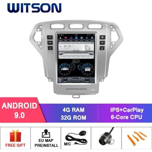 WITSON Android 9.0 TESLA STYLE For FORD MONDEO 2007-2010 4GB 32GB GPS NAVIGATION AUTO STEREO VERTICAL SCREEN+DAB+OBD+TPMS