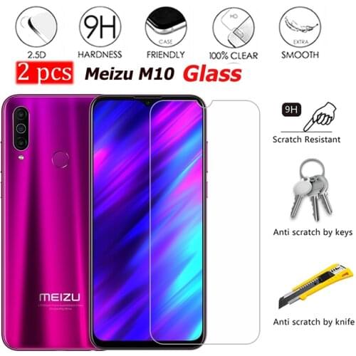 2PCS Glass For Meizu M10 Screen Protector Scratch proof Smartphone LCD Film For Meizu M 10 Tempered Glass Cover Phone 6.5"