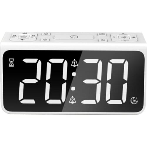 LED Digital Display Mirror Alarm Clock USB Charging Intelligent Induction Wake Up Lamp T8 Night Light