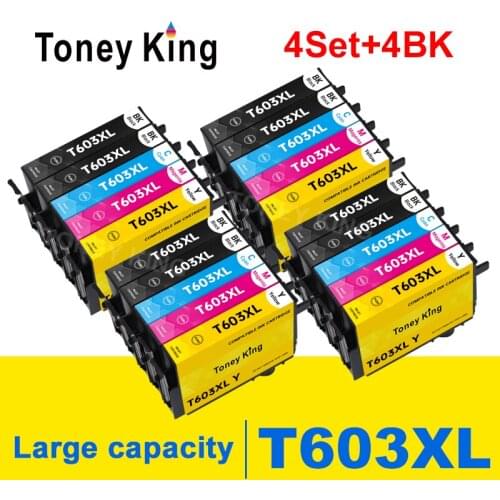 Toney king 603XL T603 603 XL Ink Cartridge Compatible for Epson XP-2100 XP-2105 XP-3100 XP-3105 XP-4100 XP-4105 WF-2810 WF-2830